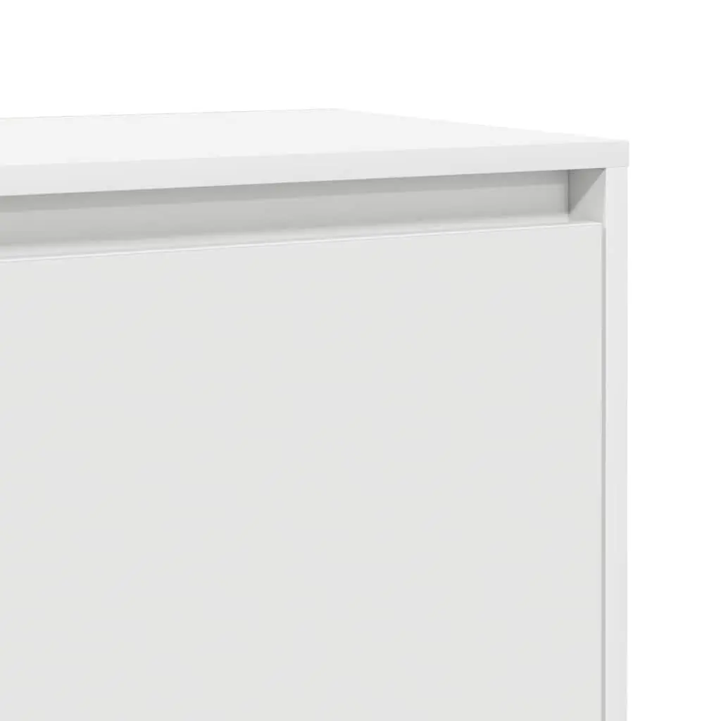 Bedside Cabinet White Engineered Wood Nightstand Storage Bedroom Furniture