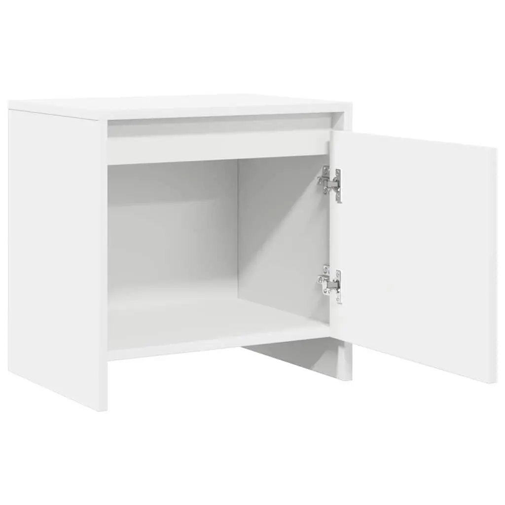Bedside Cabinet Set 2 pcs White Nightstand Storage Engineered Wood 45 x 34 x 44.5 cm