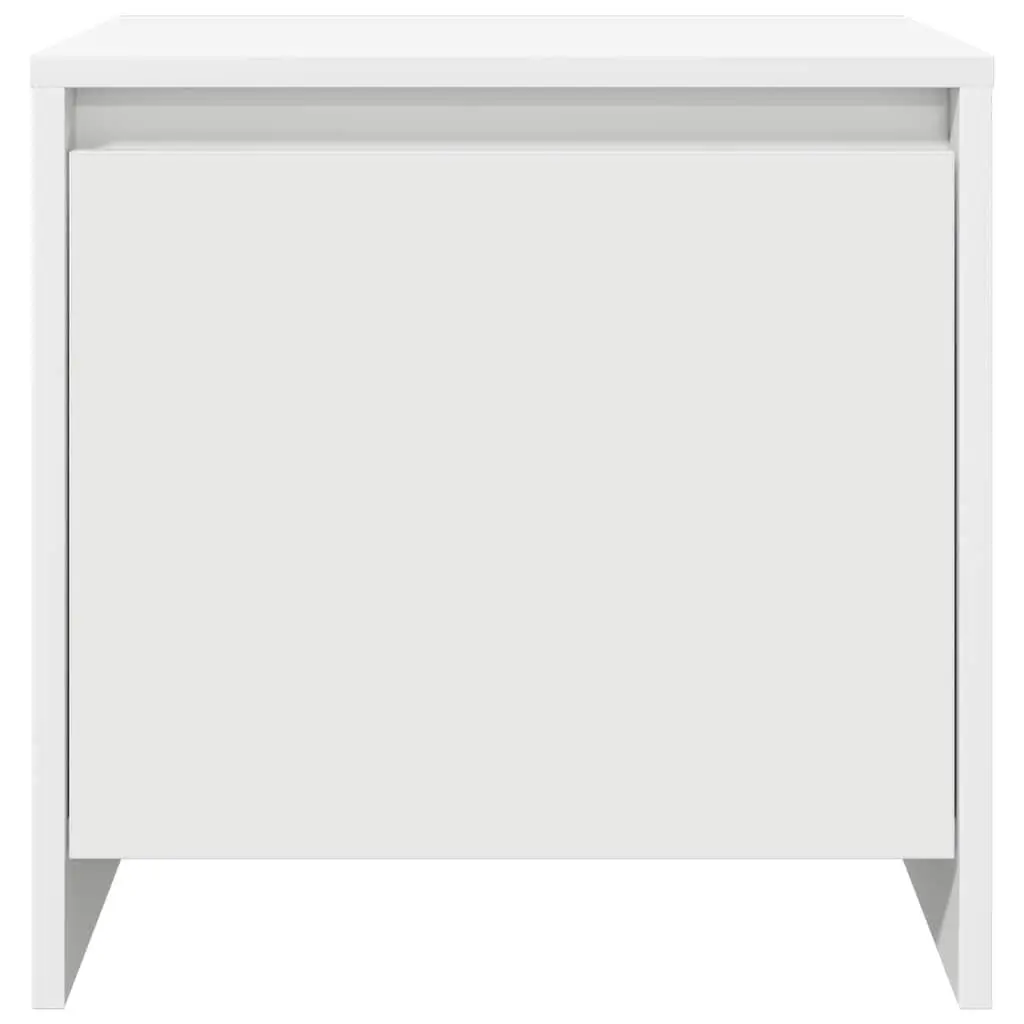 Bedside Cabinet Set 2 pcs White Nightstand Storage Engineered Wood 45 x 34 x 44.5 cm