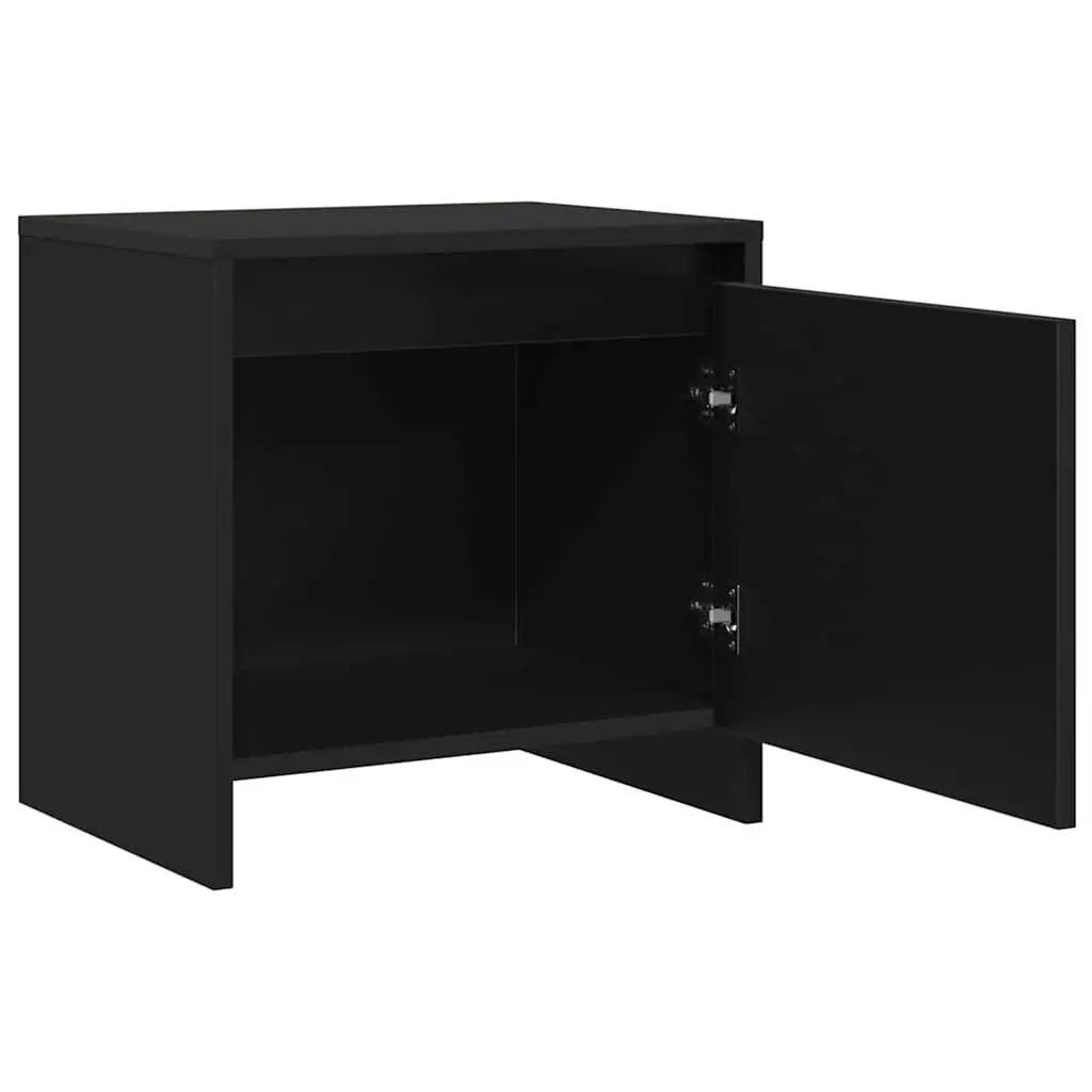 Bedside Cabinet Black 45x34x44.5 cm Nightstand Storage with Door
