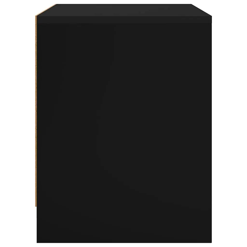 Bedside Cabinet Black 45x34x44.5 cm Nightstand Storage with Door