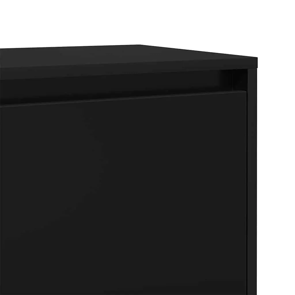 Bedside Cabinet Black 45x34x44.5 cm Nightstand Storage with Door