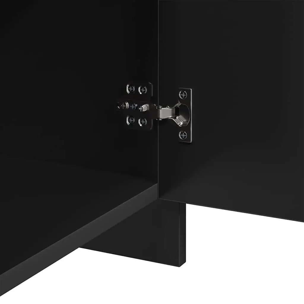 Black Bedside Tables Set of 2 Nightstands Engineered Wood Storage 45x34x44.5cm