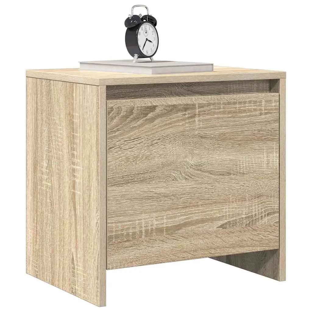 Bedside Cabinet Nightstand Storage Engineered Wood with Door 45x34x44.5cm Beige