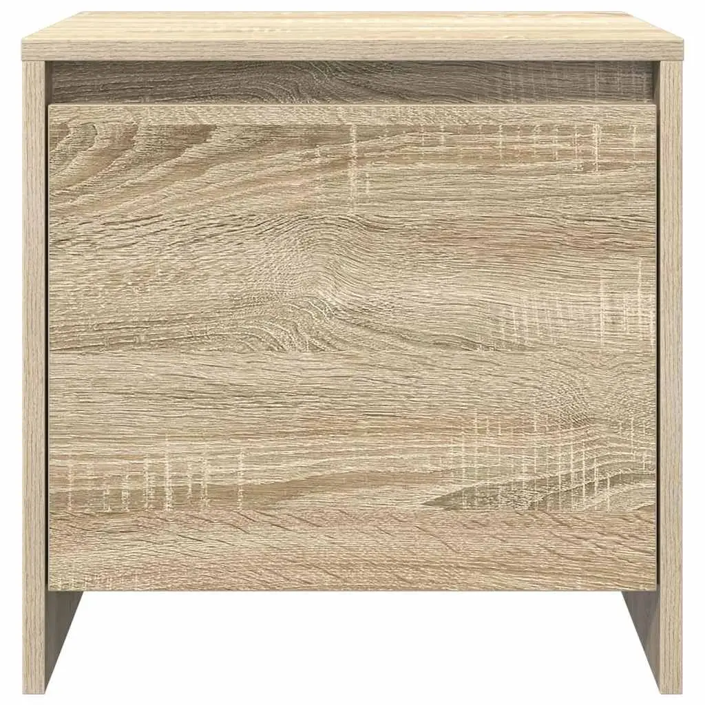 Bedside Cabinet Nightstand Storage Engineered Wood with Door 45x34x44.5cm Beige