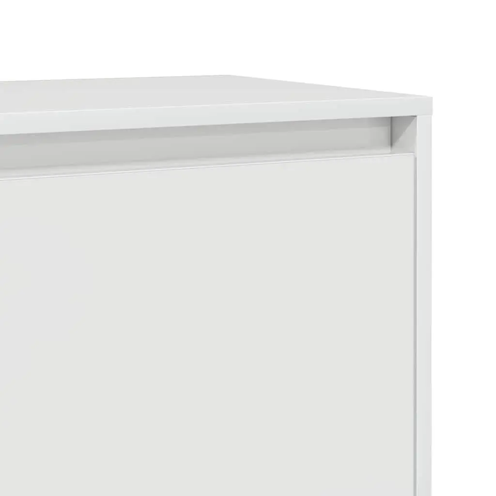 Bedside Cabinet Storage White High Gloss 45x34x44.5 cm Engineered Wood Nightstand 2 Piece