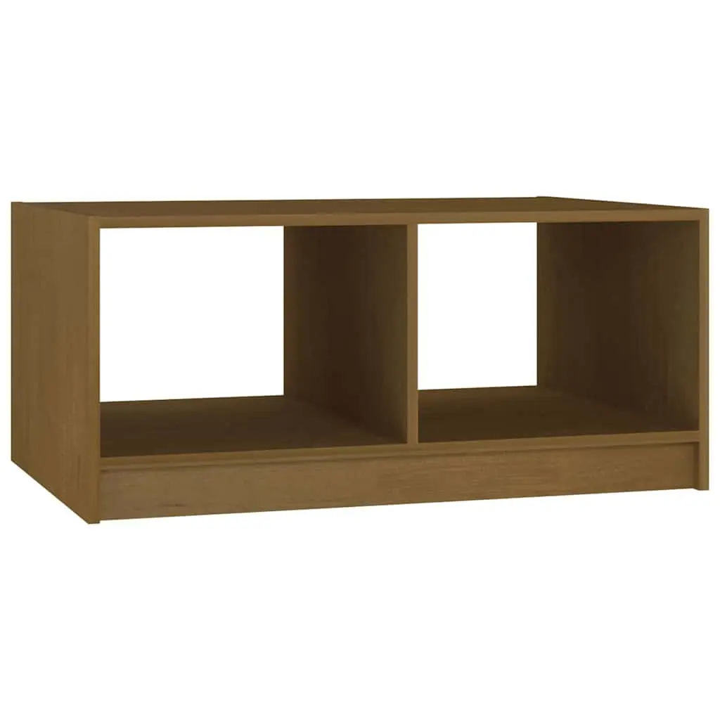 Brown Pinewood Coffee Table with Storage Option