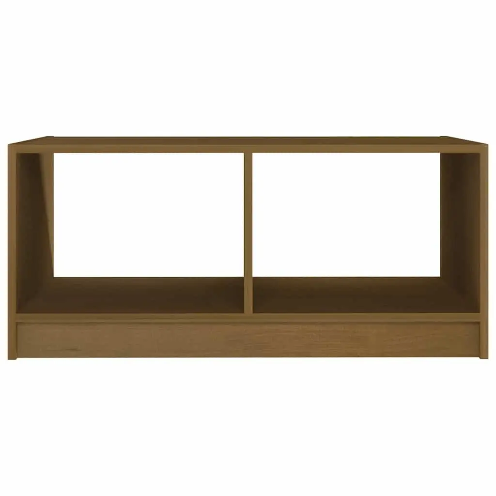 Brown Pinewood Coffee Table with Storage Option