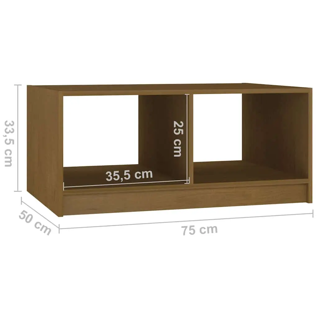 Brown Pinewood Coffee Table with Storage Option