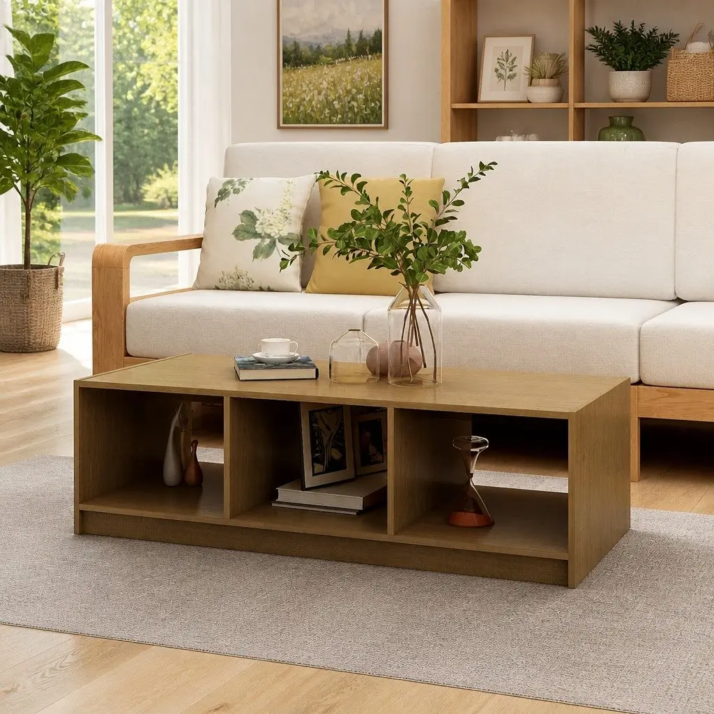 Solid Pinewood Coffee Table in Honey Brown