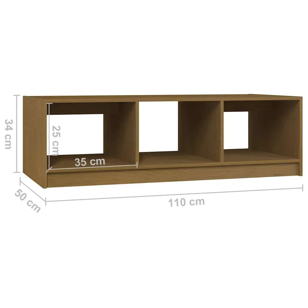 Solid Pinewood Coffee Table in Honey Brown