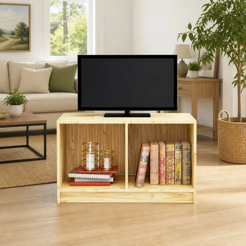 TV Cabinet Storage Unit 70x33x42 cm Brown Solid Pinewood Living Room Furniture