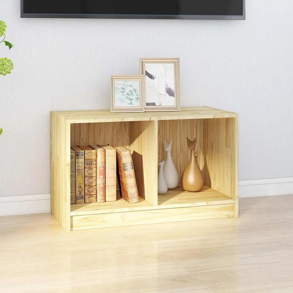 TV Cabinet Storage Unit 70x33x42 cm Brown Solid Pinewood Living Room Furniture