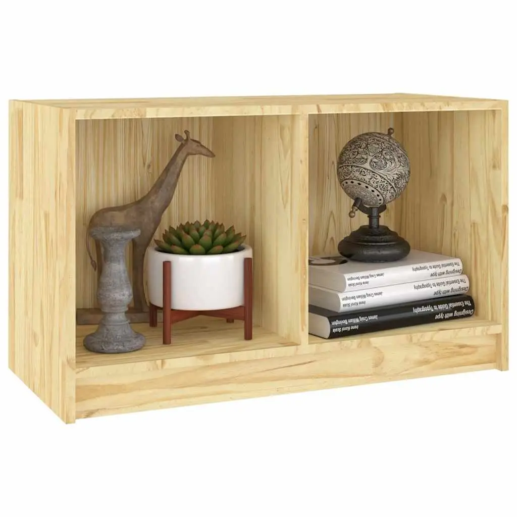TV Cabinet Storage Unit 70x33x42 cm Brown Solid Pinewood Living Room Furniture