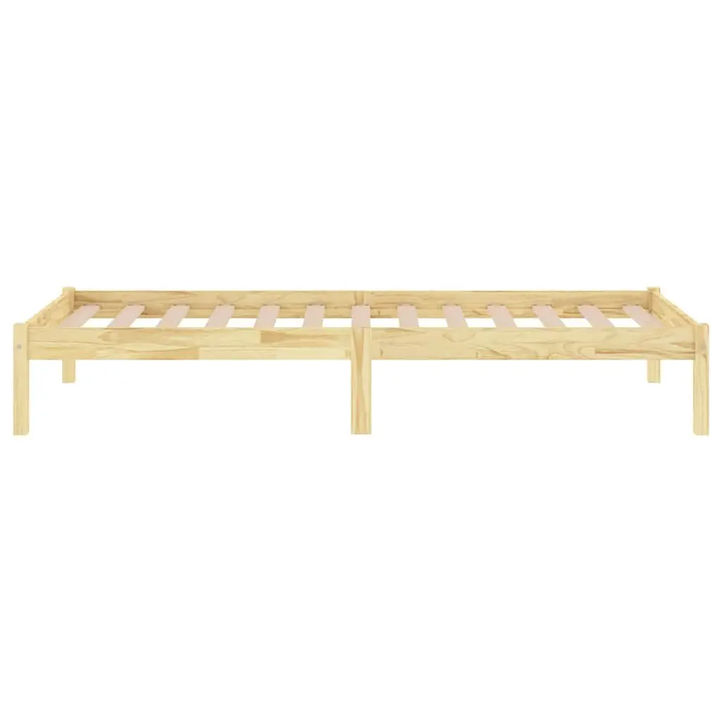 Solid Wood Bed Frame Single 90x190 cm Brown Wooden Bedroom Furniture Slatted
