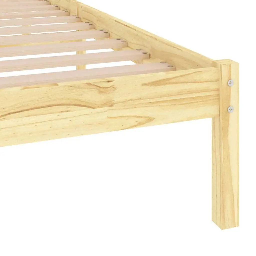 Solid Wood Bed Frame Single 90x190 cm Brown Wooden Bedroom Furniture Slatted