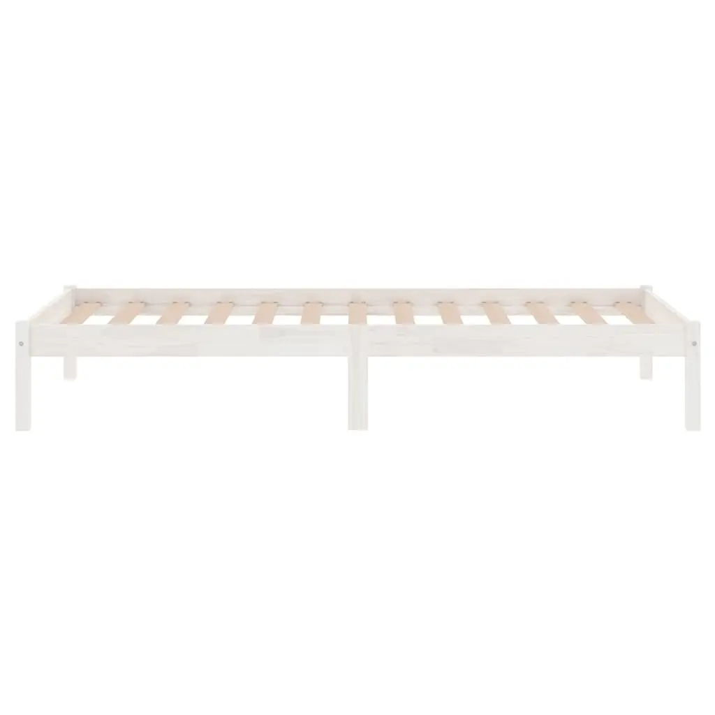 White Solid Pinewood Bed Frame 90x190 cm