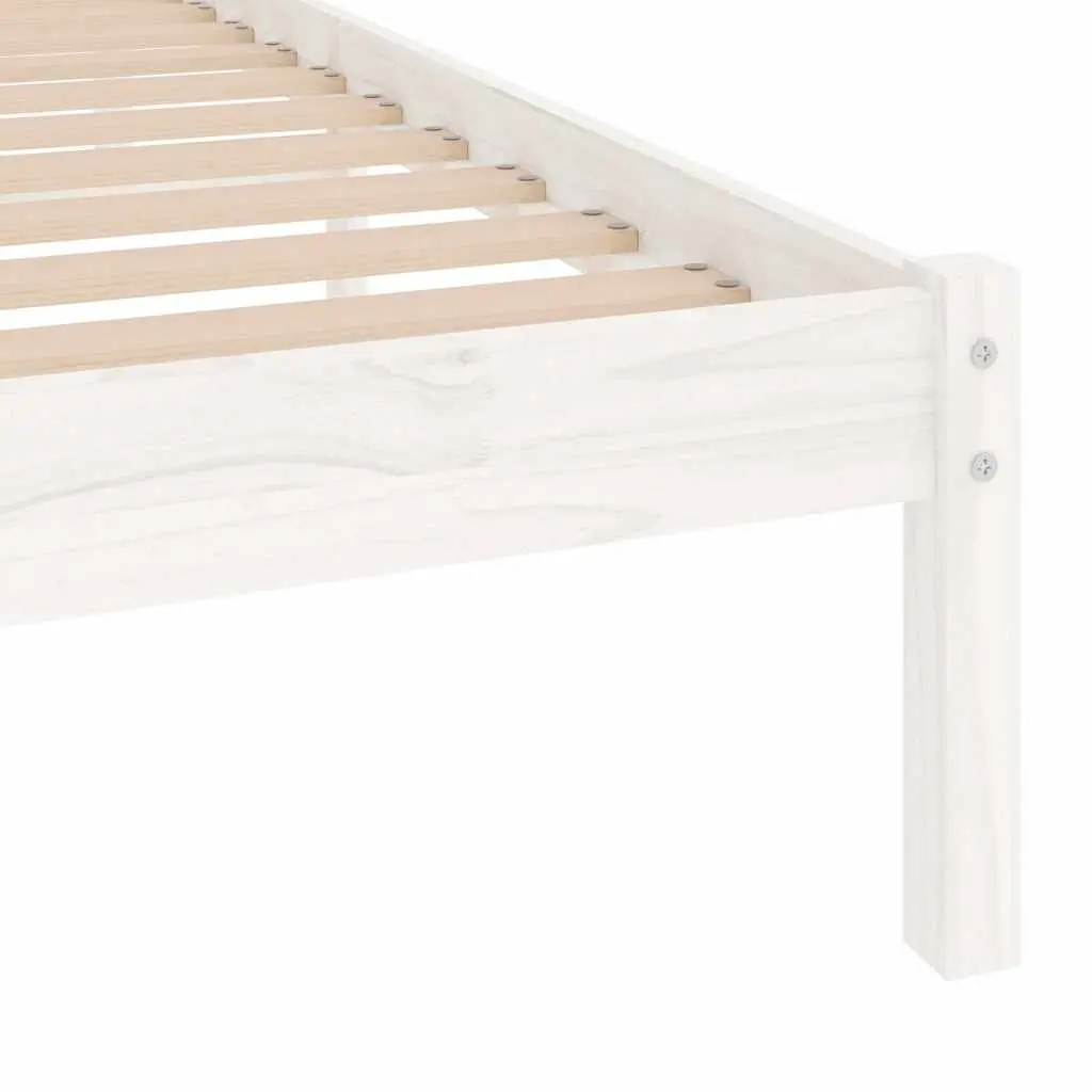 White Solid Pinewood Bed Frame 90x190 cm