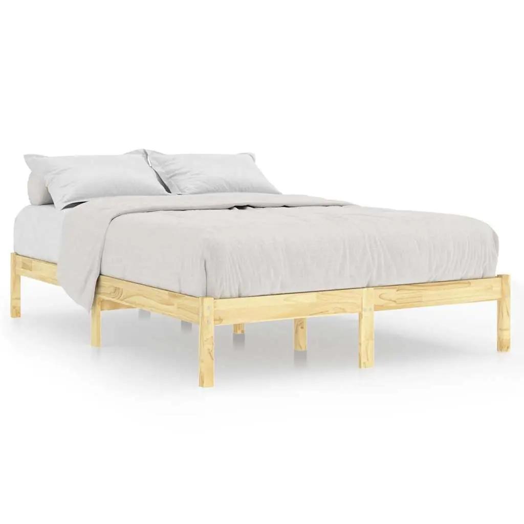 Solid Wood Bed Frame 135x190 cm in Brown