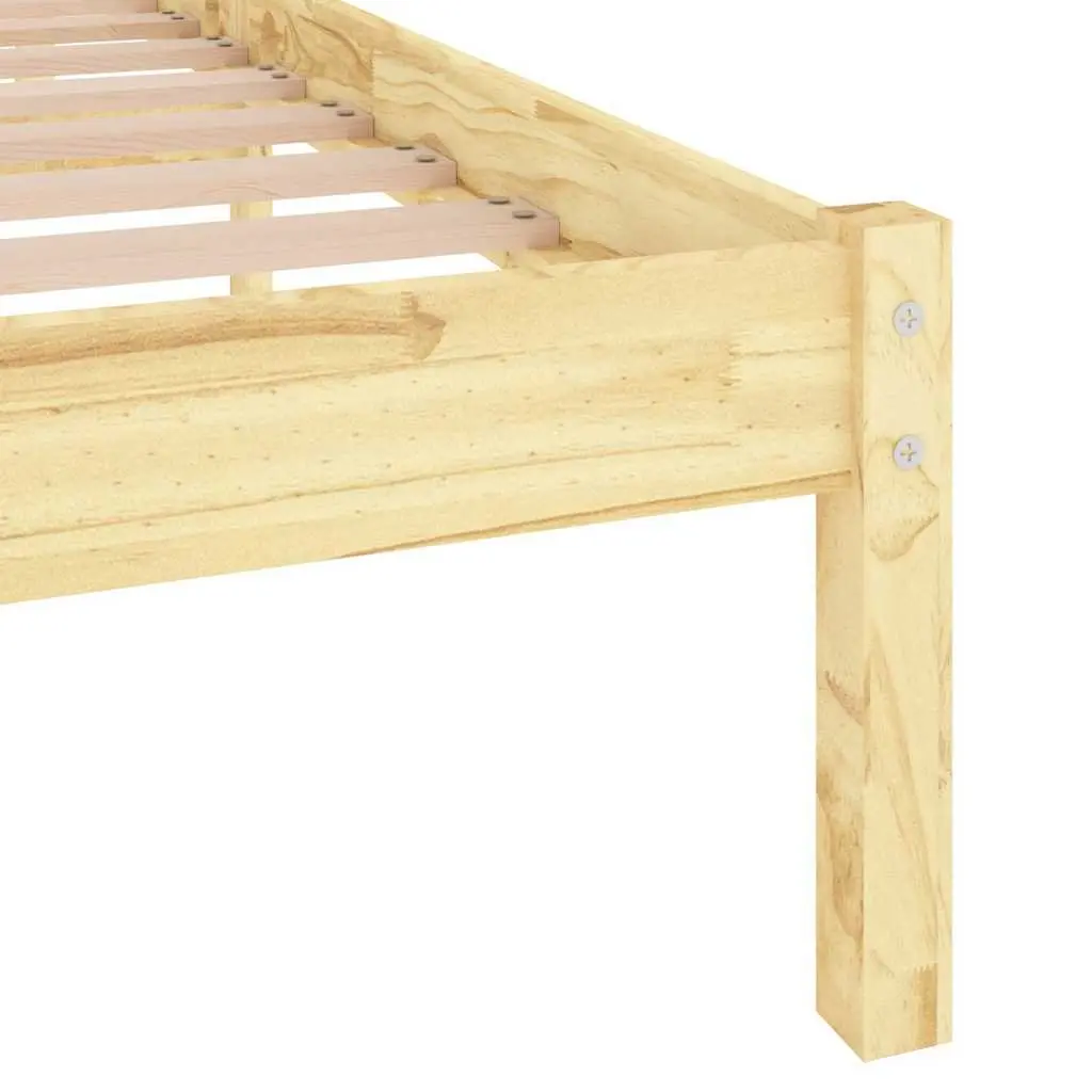Solid Wood Bed Frame 135x190 cm in Brown