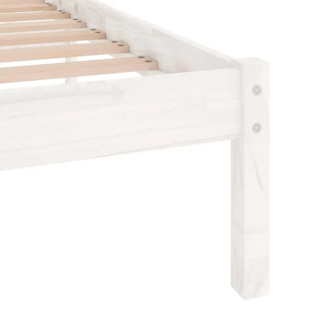 White Bed Frame 150x200 cm Solid Pinewood