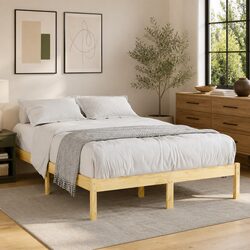 Warm and Reliable King Size Solid Wood Bed Frame