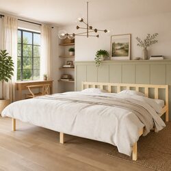Reliable Solid Wood King Size Bed Frame in Brown