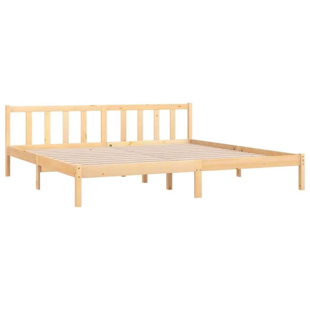 Solid Wood King Size Bed Frame in Brown