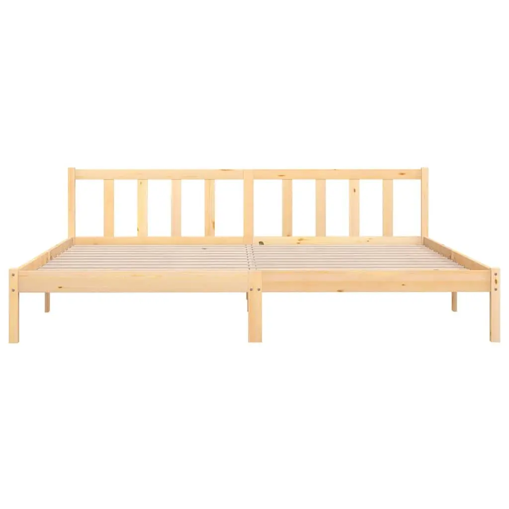 Solid Wood King Size Bed Frame in Brown