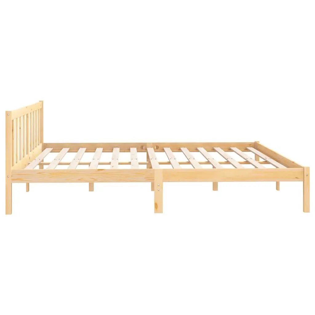 Solid Wood King Size Bed Frame in Brown