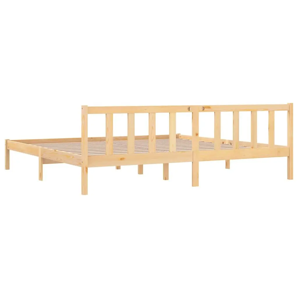 Solid Wood King Size Bed Frame in Brown