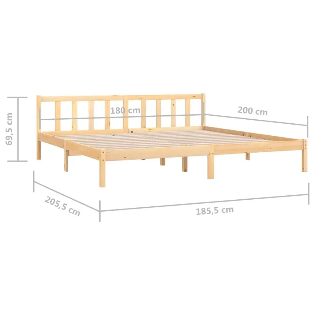 Solid Wood King Size Bed Frame in Brown