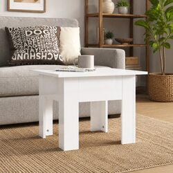 Coffee Table High Gloss White Modern Design Living Room Accent Side Table