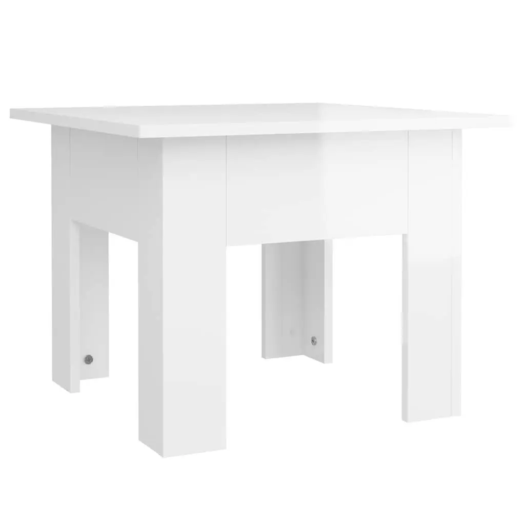 Coffee Table High Gloss White Modern Design Living Room Accent Side Table