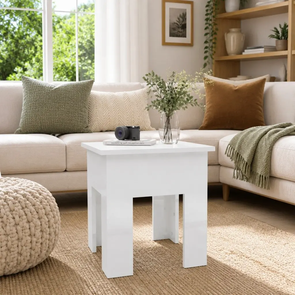 Coffee Table Modern Living Room Accent Furniture 40x40x42cm White