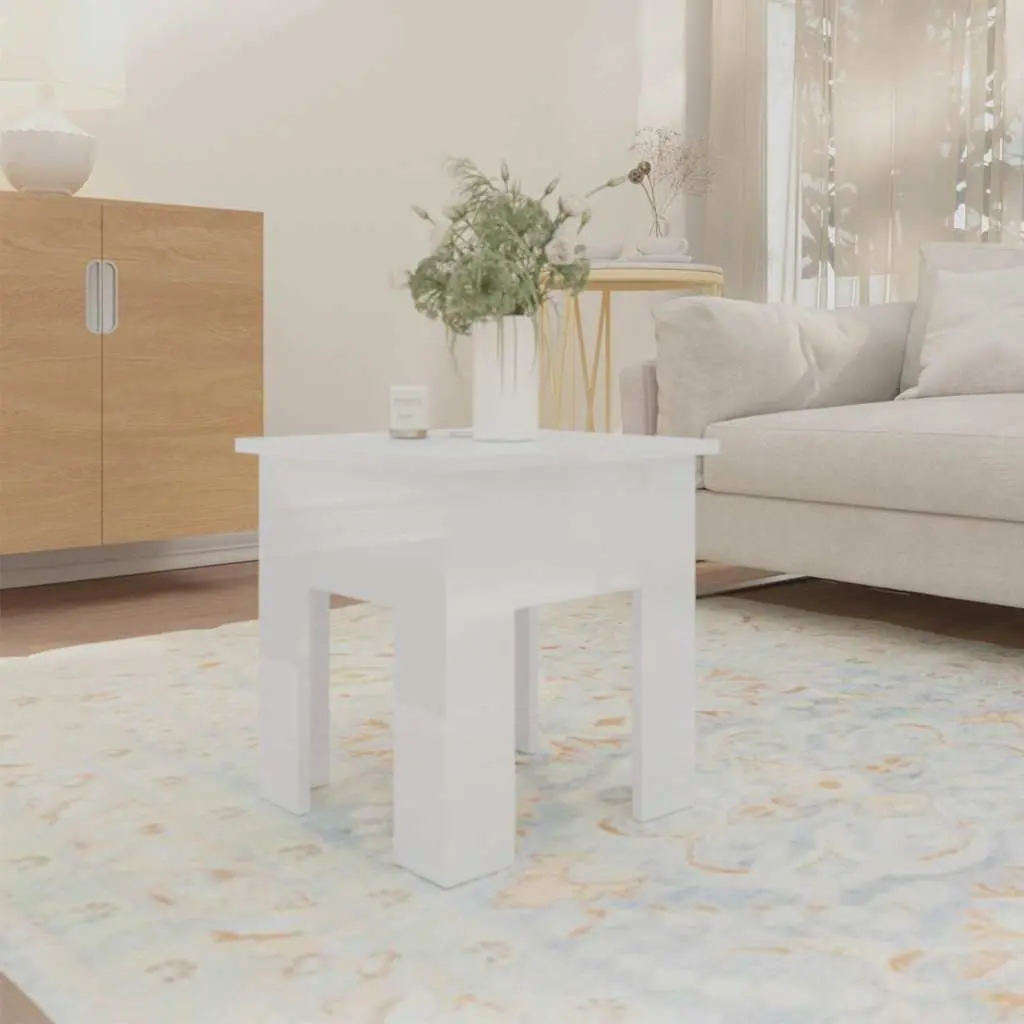 Coffee Table Modern Living Room Accent Furniture 40x40x42cm White