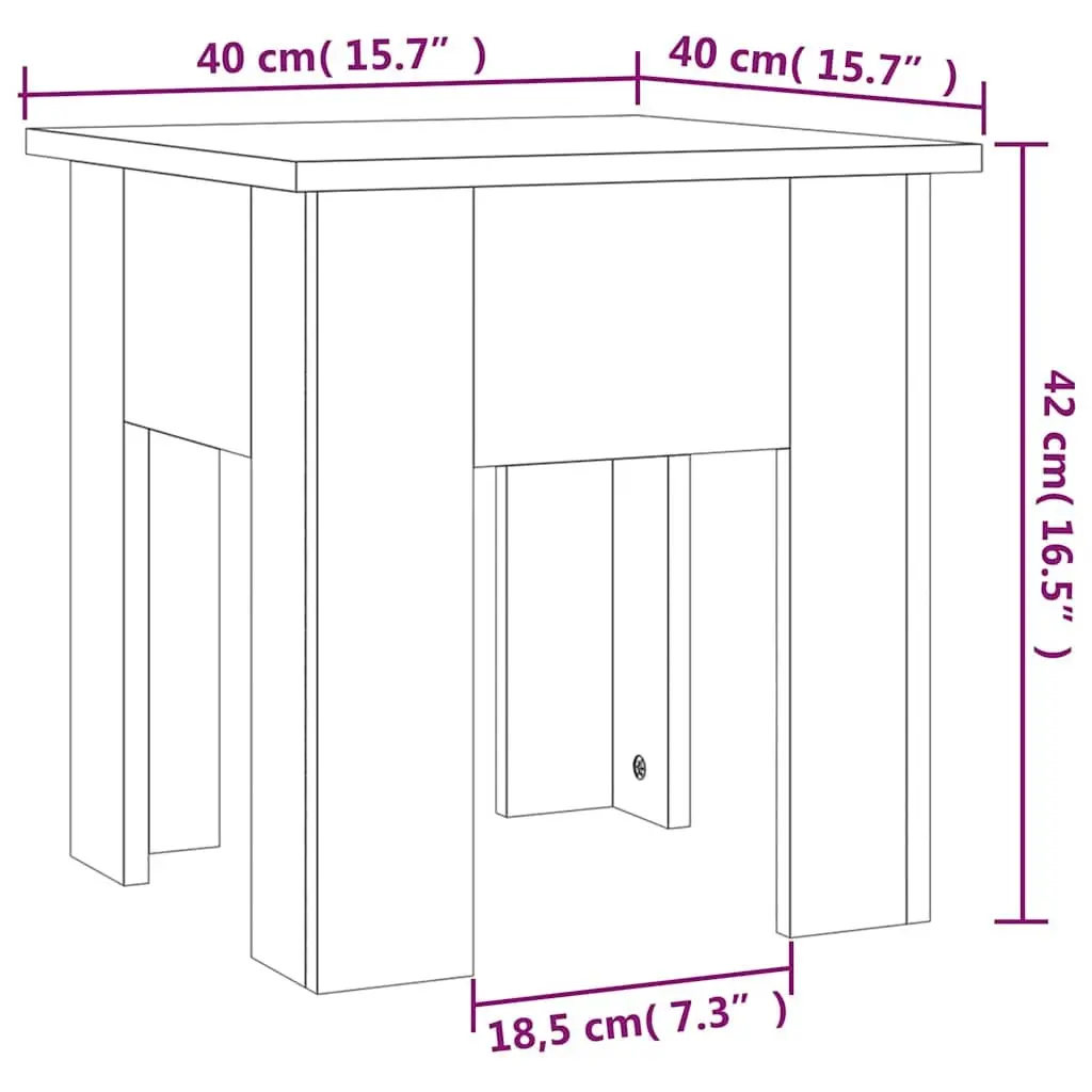 Coffee Table Modern Living Room Accent Furniture 40x40x42cm White