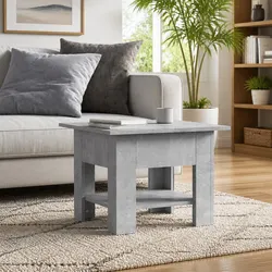 Value-Driven Grey Coffee Table with Shelf for Living Room