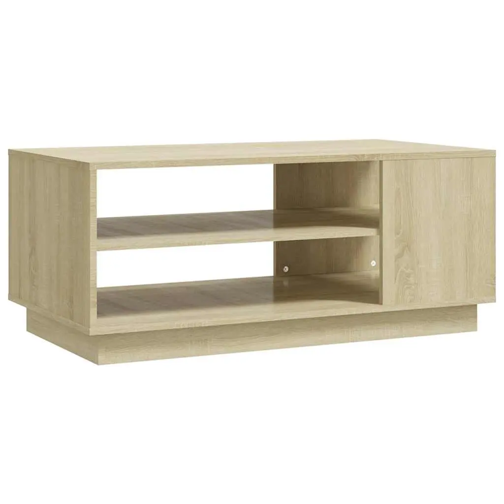 Coffee Table with Storage Shelves Brown Modern Living Room Accent Furniture
