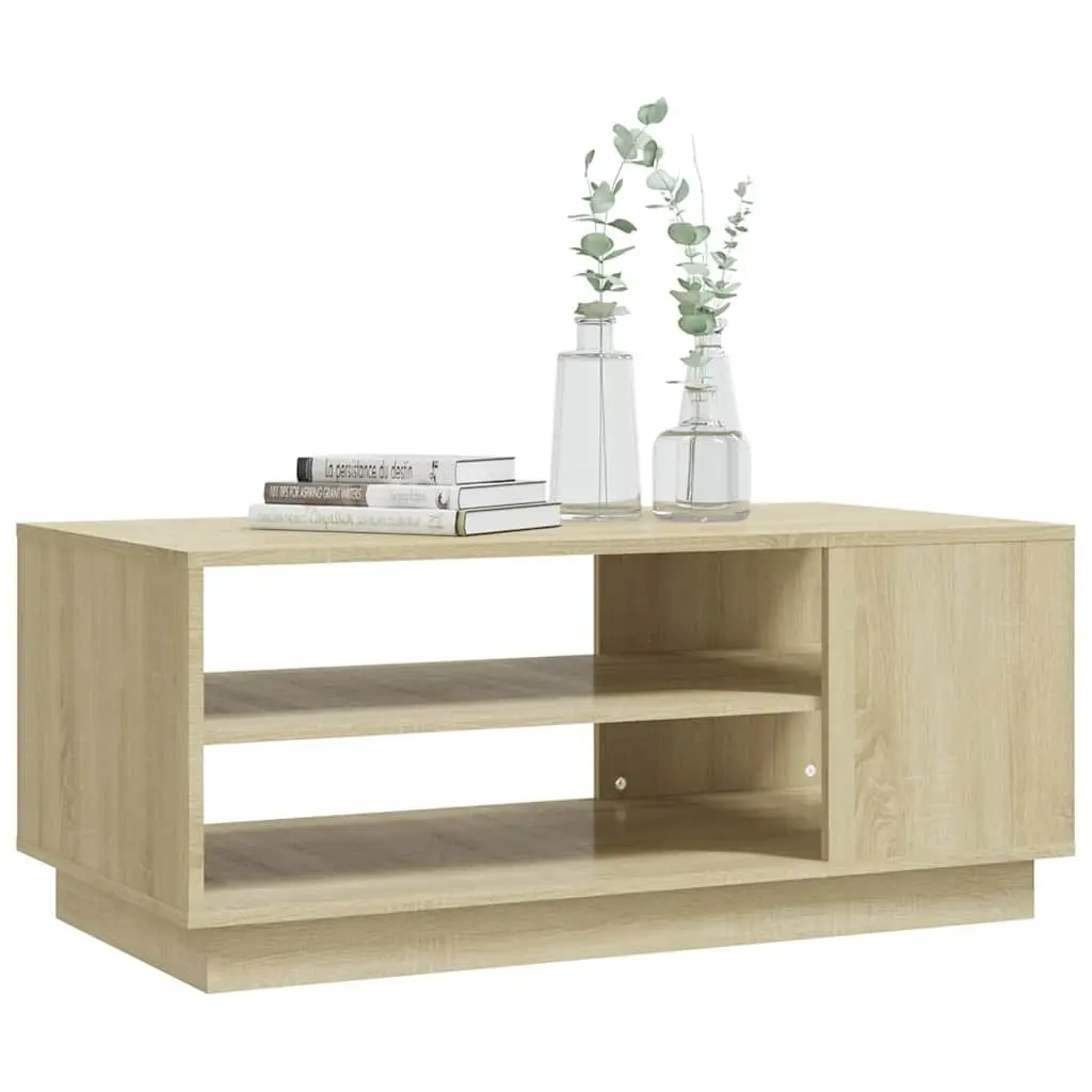 Coffee Table with Storage Shelves Brown Modern Living Room Accent Furniture