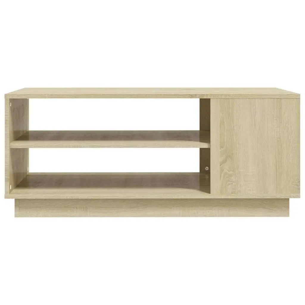 Coffee Table with Storage Shelves Brown Modern Living Room Accent Furniture