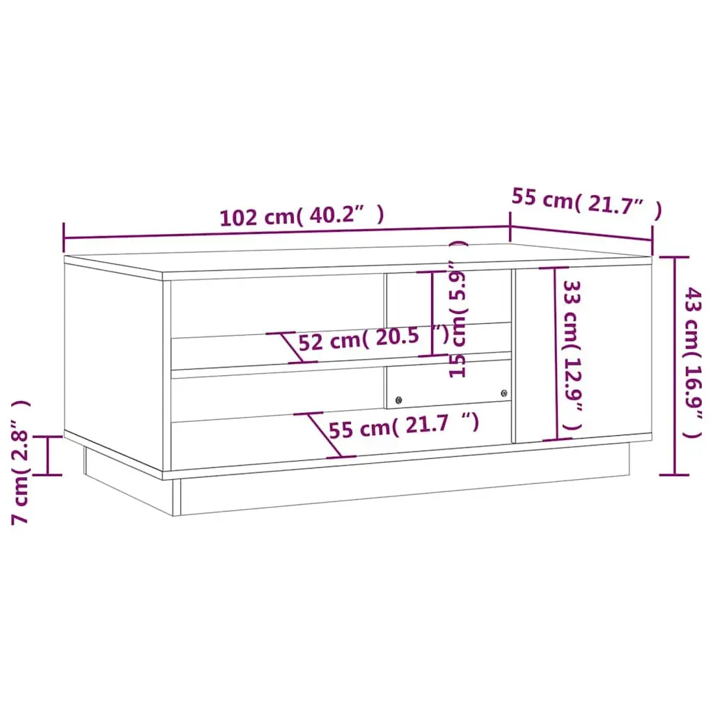 Coffee Table with Storage Shelves Brown Modern Living Room Accent Furniture