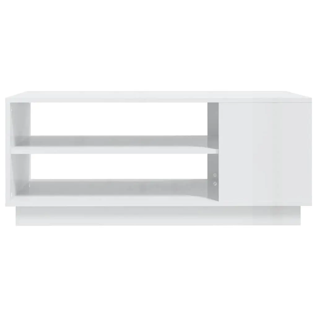 White High Gloss Coffee Table with Ample Storage
