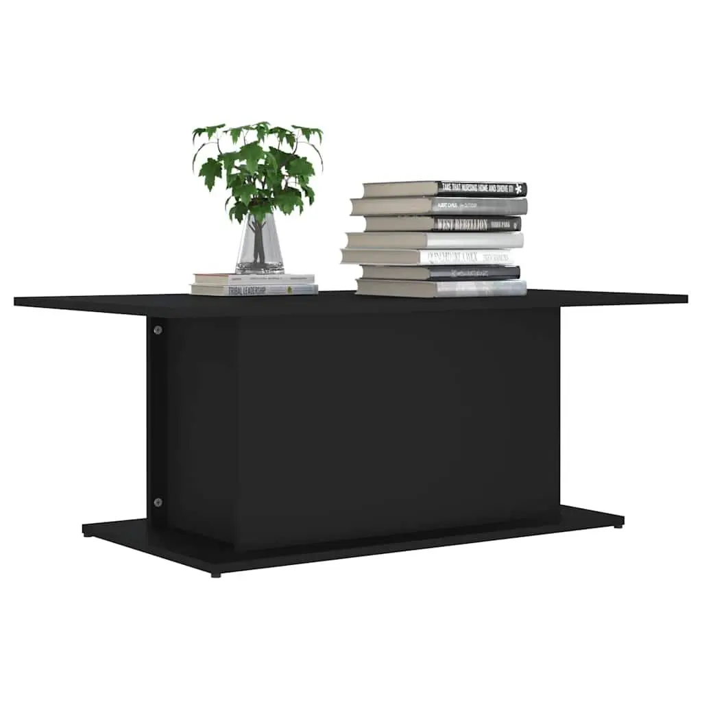 Coffee Table Black Accent Living Room Furniture Engineered Wood Sturdy Durable