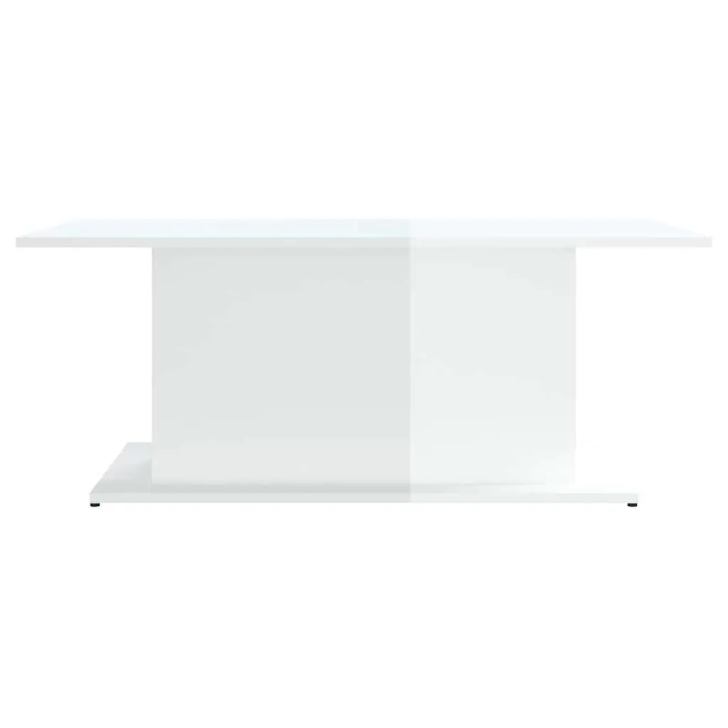 Coffee Table High Gloss White Modern Living Room Accent 102x55.5x40cm