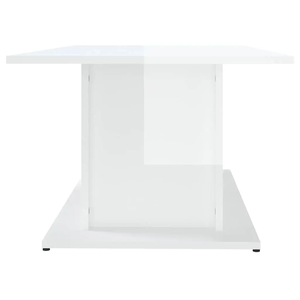 Coffee Table High Gloss White Modern Living Room Accent 102x55.5x40cm