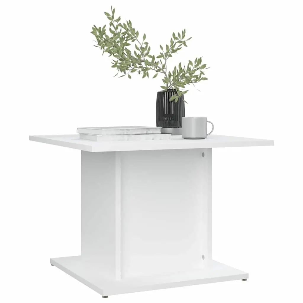 Coffee Table Modern Style White Engineered Wood 55.5 x 55.5 x 40 cm