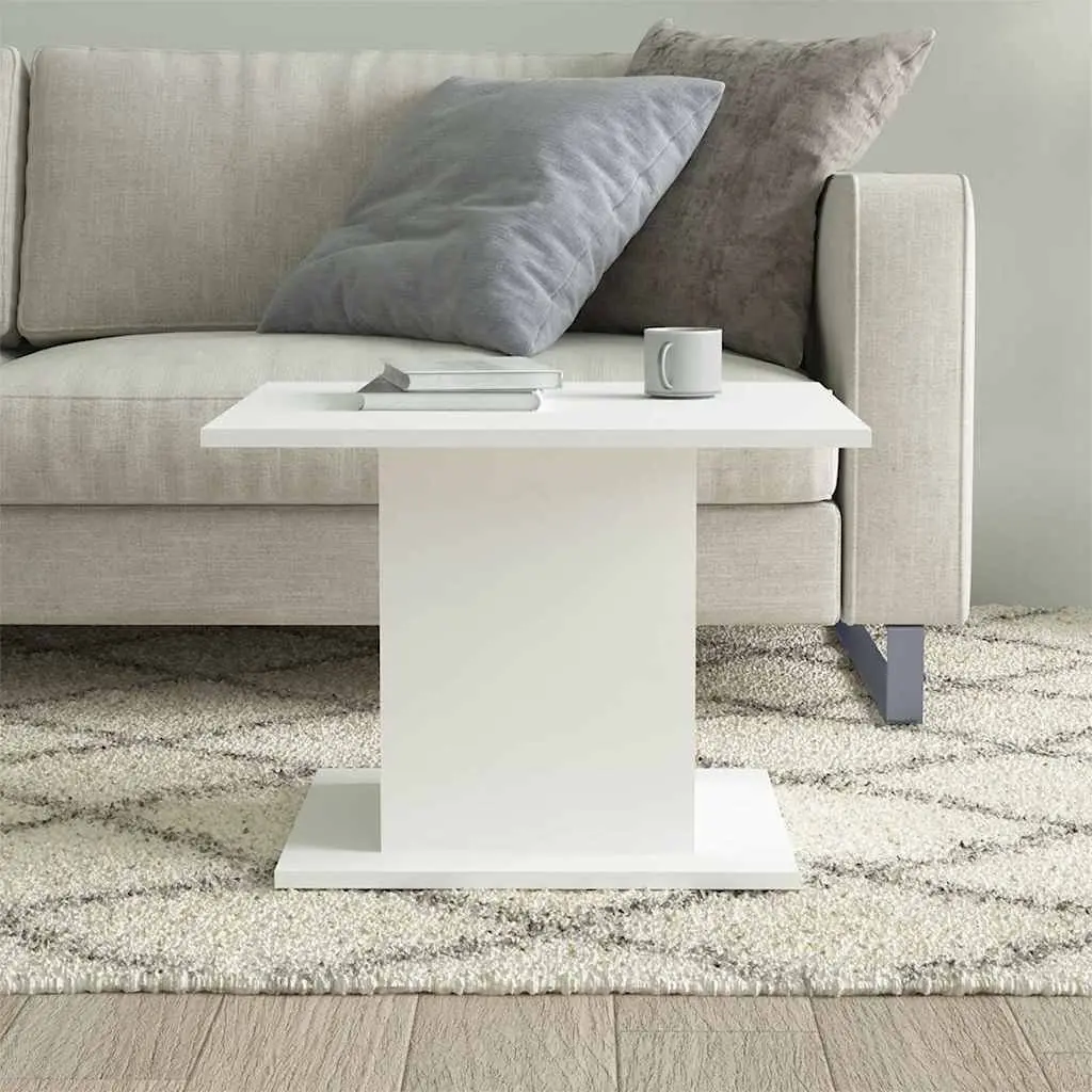 Coffee Table Modern Style White Engineered Wood 55.5 x 55.5 x 40 cm