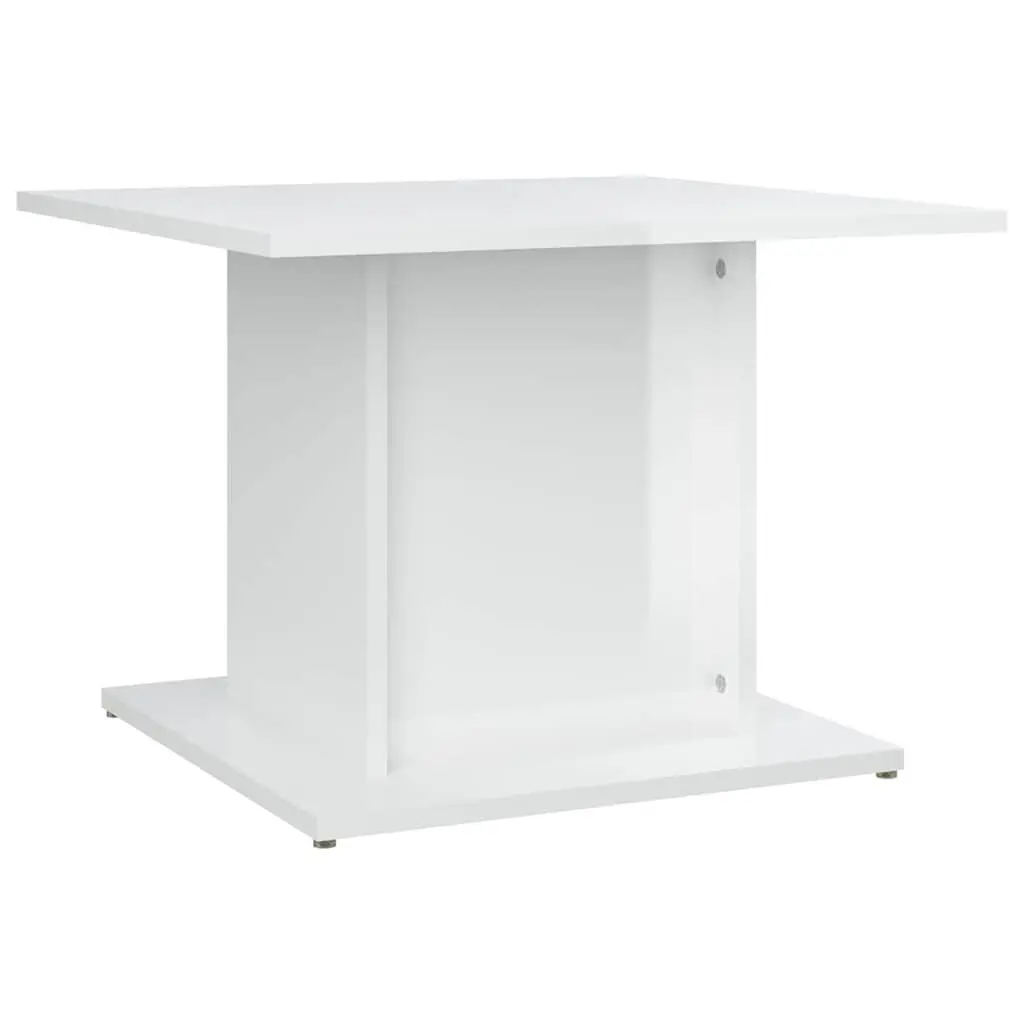 Coffee Table High Gloss White Modern Living Room Accent Furniture 55.5x55.5x40cm
