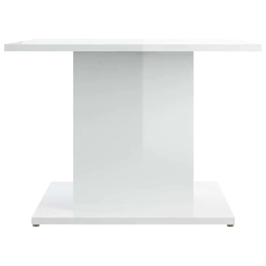 Coffee Table High Gloss White Modern Living Room Accent Furniture 55.5x55.5x40cm